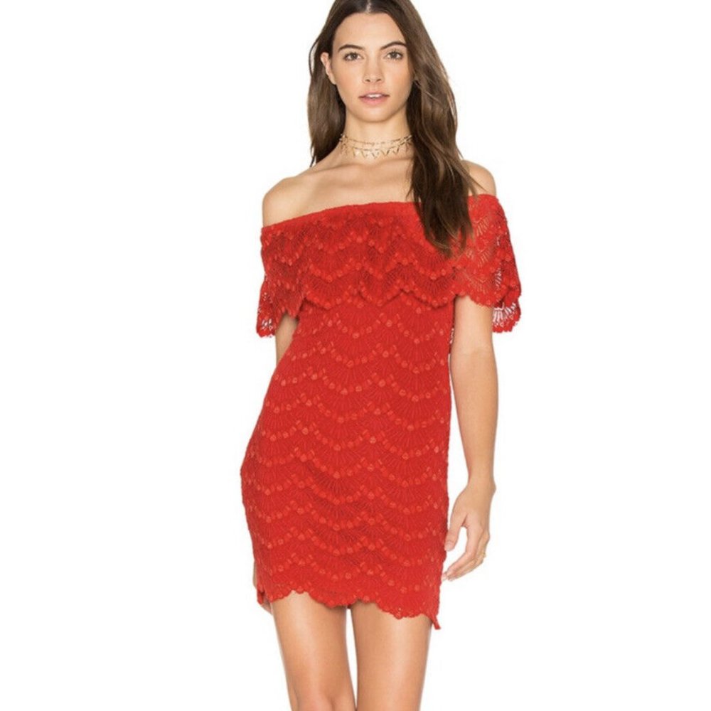 Nightcap Lace Mini Dress - Red